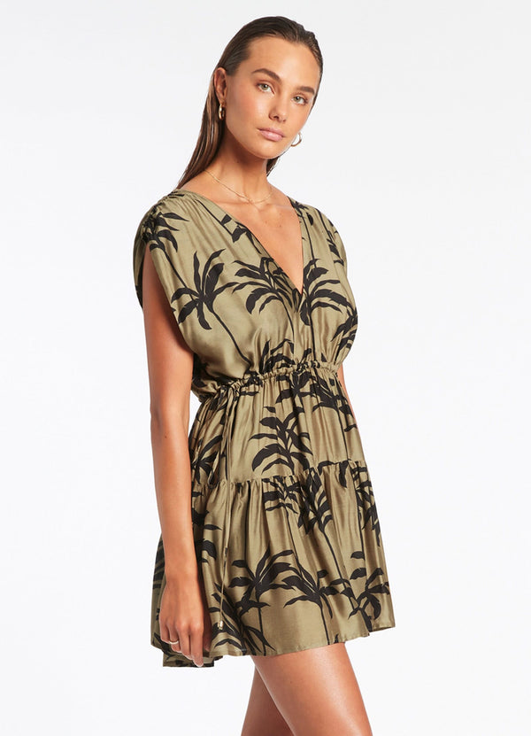 Seafolly Palme Tiered Cover Up - Olive