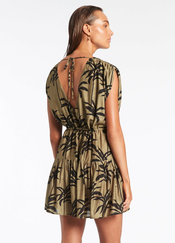 Seafolly Palme Tiered Cover Up - Olive