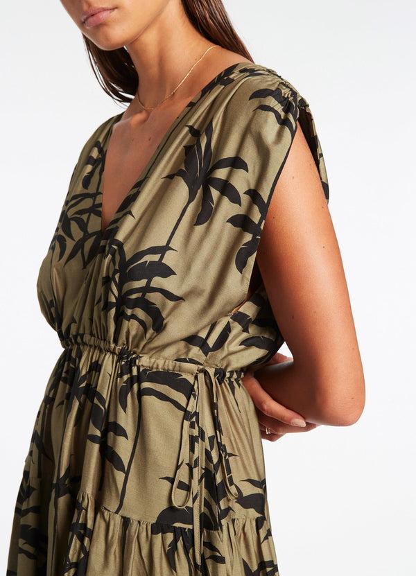 Seafolly Palme Tiered Cover Up - Olive