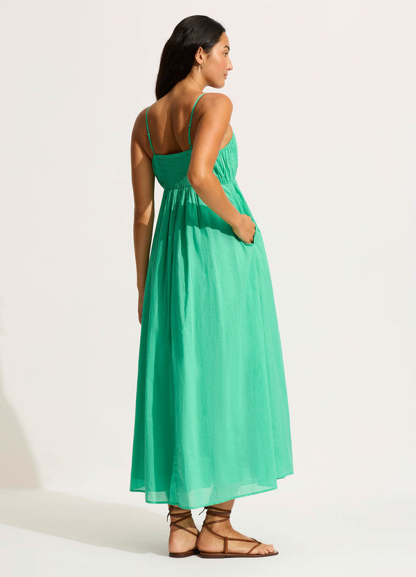 Seafolly Piped Maxi Dress - Jade