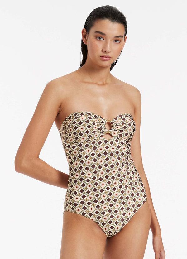 Seafolly Playa Bandeau One Piece - Olive