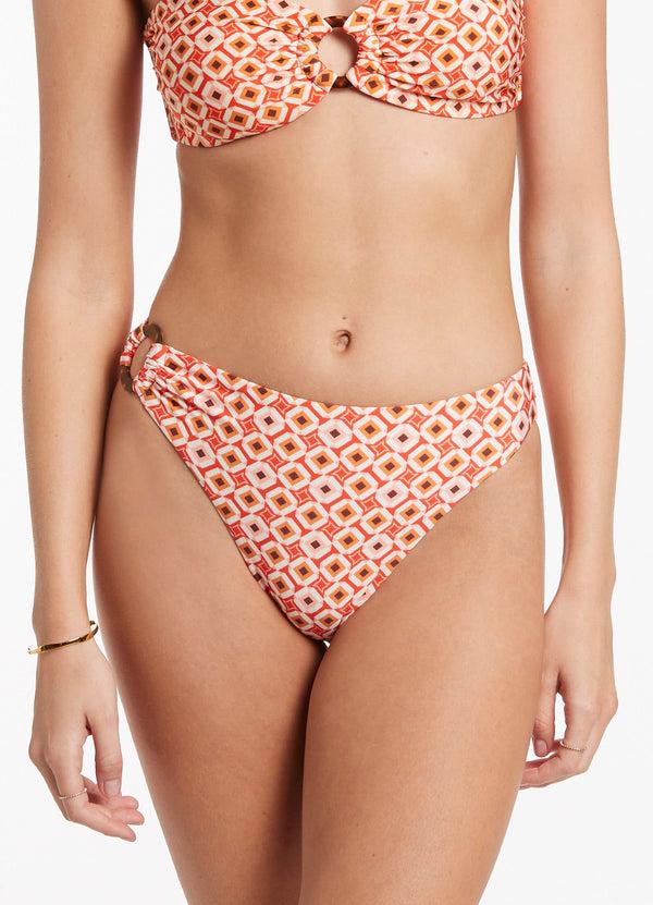 Seafolly Playa High Leg Trim Pant - Fiamma