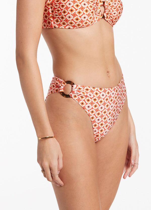 Seafolly Playa High Leg Trim Pant - Fiamma