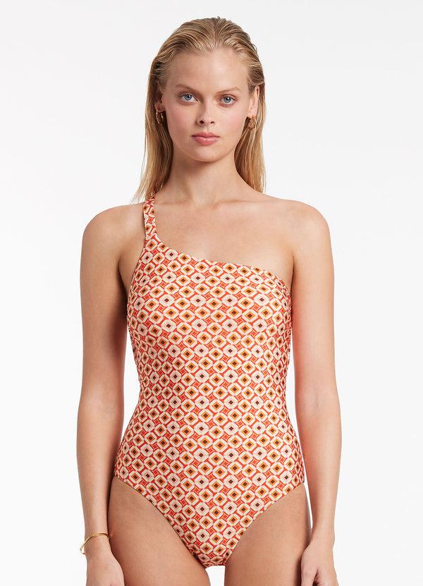 Seafolly Playa One Shoulder One Piece - Fiamma