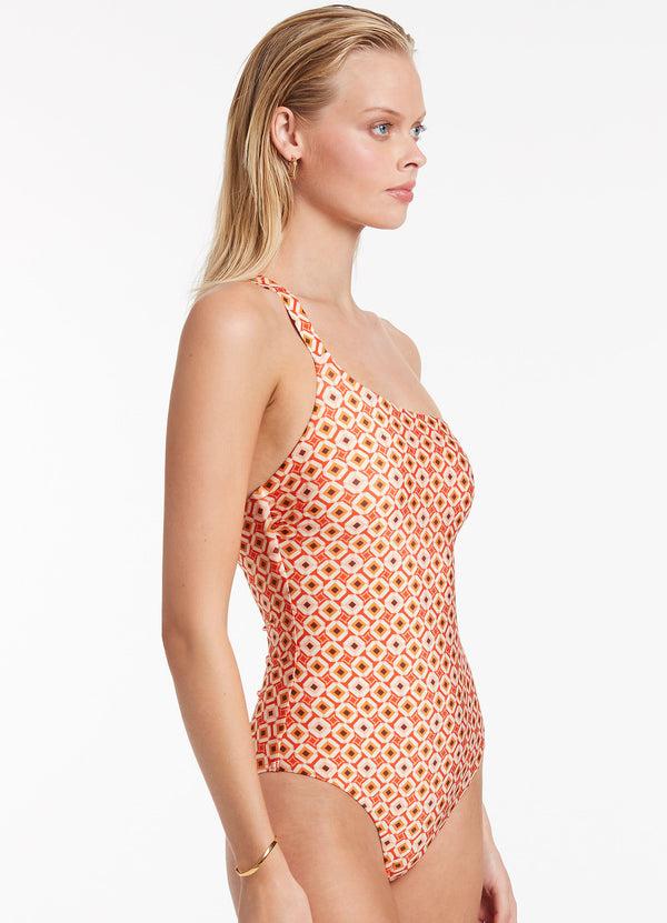 Seafolly Playa One Shoulder One Piece - Fiamma