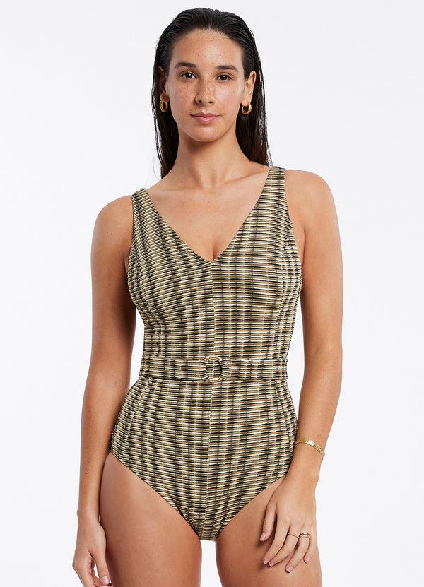 Seafolly Ravello D_Dd Belted One Piece - Olive