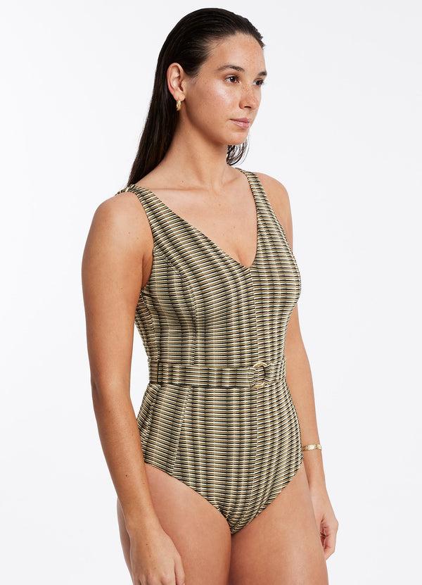 Seafolly Ravello D_Dd Belted One Piece - Olive