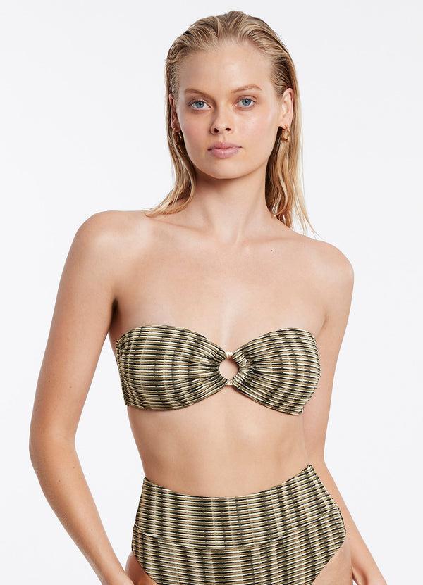 Seafolly Ravello Trim Bandeau - Olive