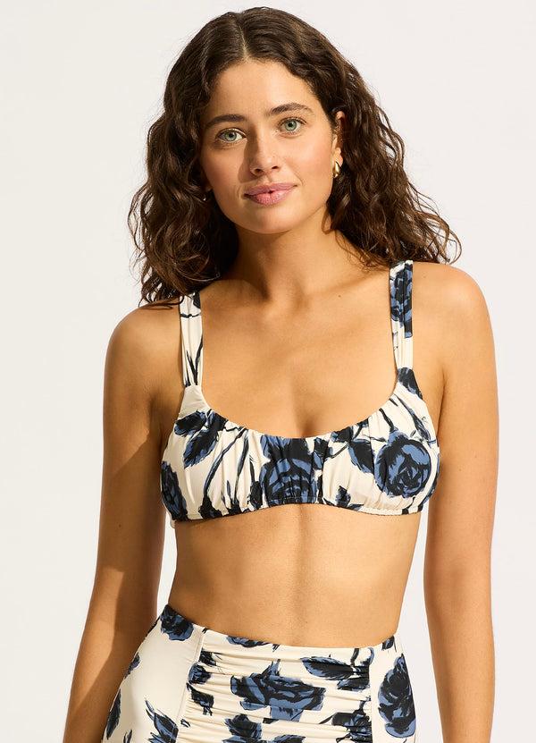 Seafolly Rococo Ruched Bikini Bralette - Black