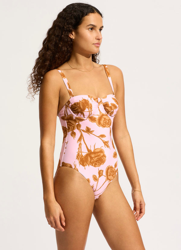 Seafolly Rococo Ruched Underwire One Piece - Blossom