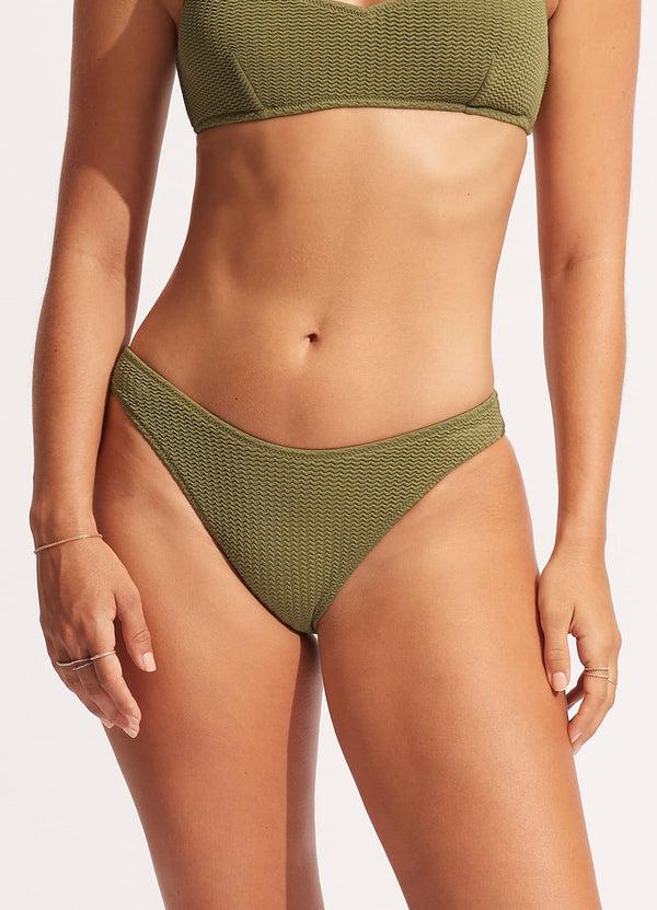 Seafolly Sea Dive High Cut Pant - Khaki