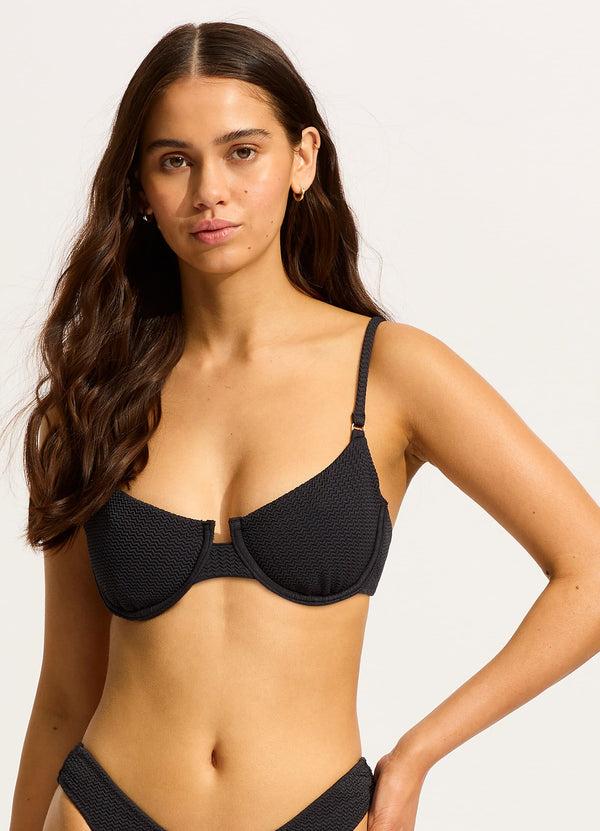 Seafolly Sea Dive Underwire Bikini Top - Black