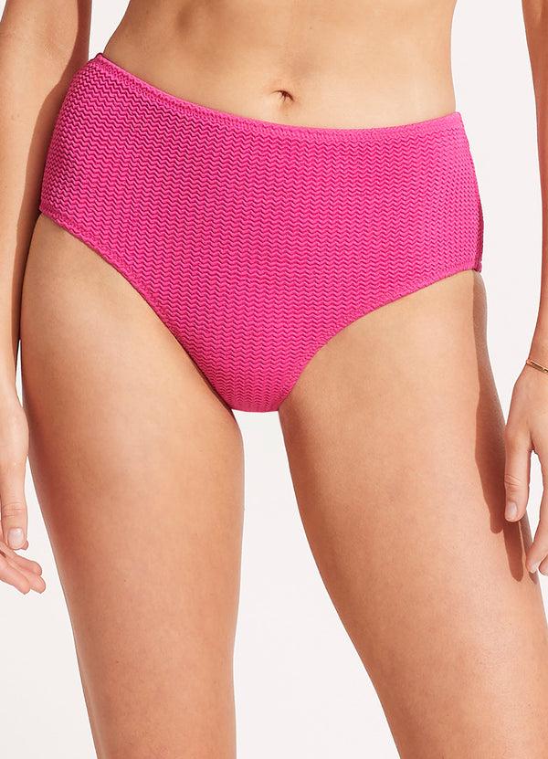 Seafolly Sea Dive Wide Side Retro - Fuchsia Rose