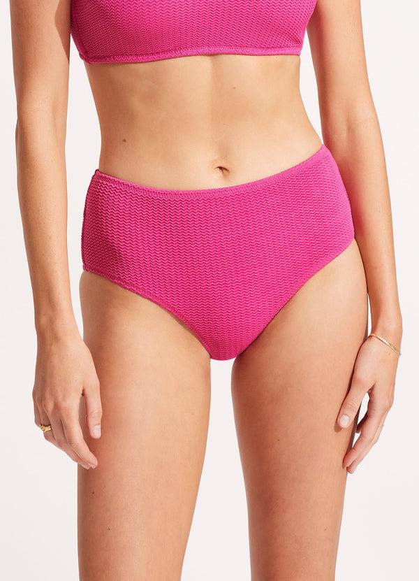 Seafolly Sea Dive Wide Side Retro - Fuchsia Rose