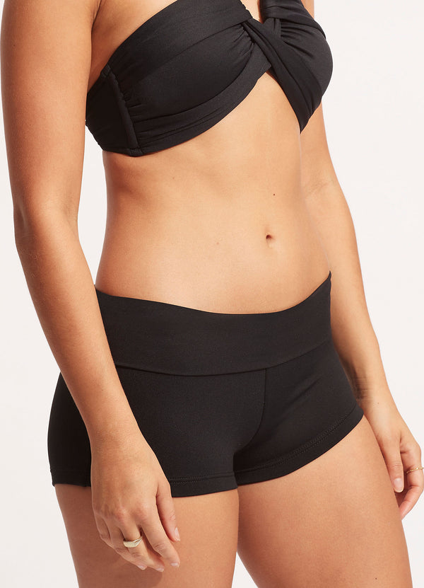 Seafolly Seafolly Collective Roll Top Boyleg - Black