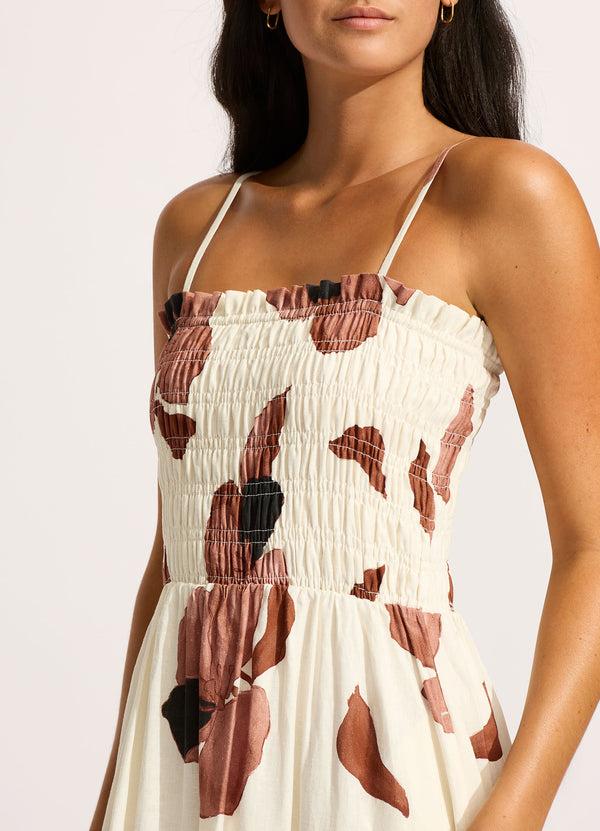 Seafolly Secret Garden Shirred Maxi Dress - Black