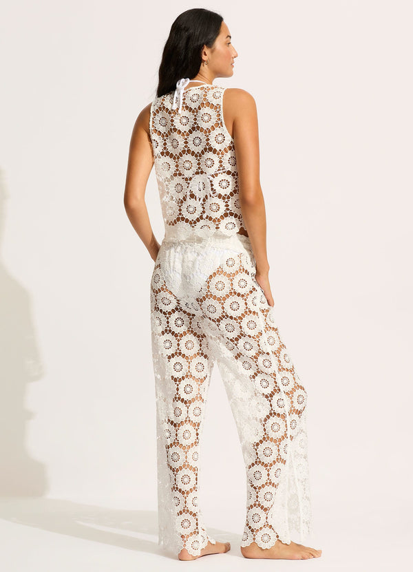 Seafolly Secret Garden Side Split Pant - White