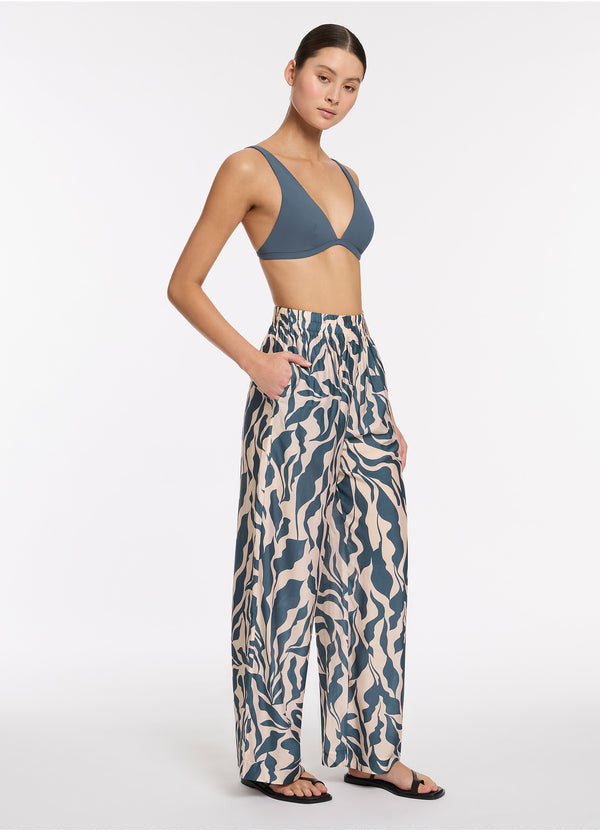 Seafolly Sereno Wide Leg Pant - Steel Blue