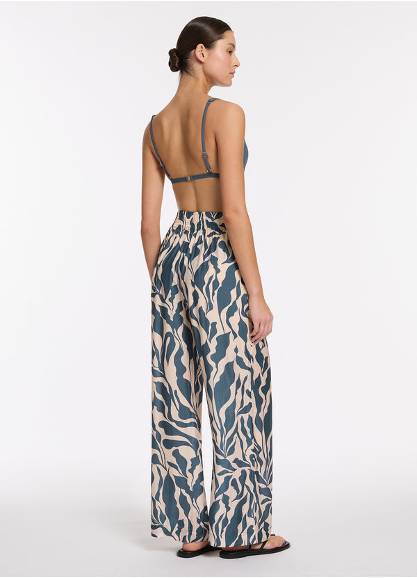 Seafolly Sereno Wide Leg Pant - Steel Blue