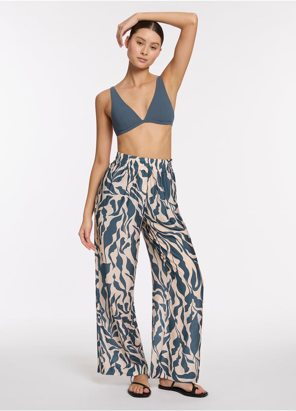 seafolly Sereno Wide Leg Pant - Steel Blue