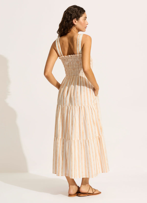 Seafolly Shirred Midi Dress - Ecru