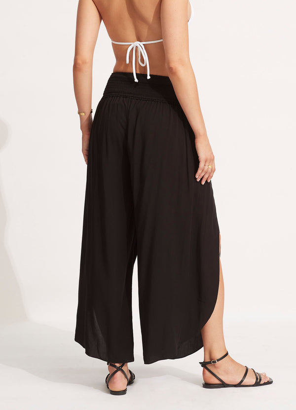 Seafolly Shirred Waist Wrap Pant - Black
