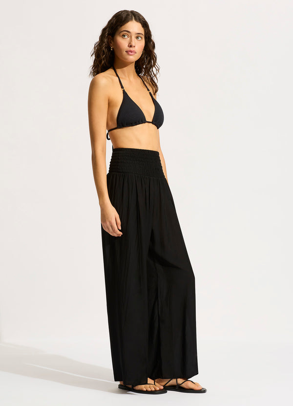 Seafolly Shirred Waist Wrap Pant - Black