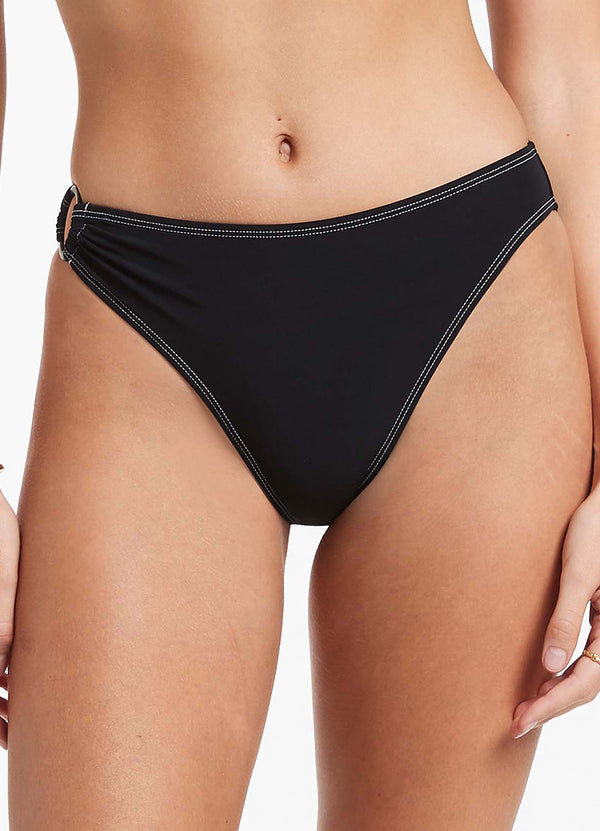 Seafolly Signature High Leg Trim Pant - Black