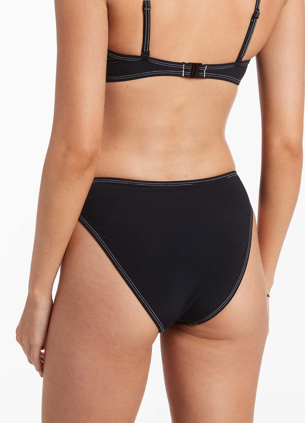 Seafolly Signature High Leg Trim Pant - Black