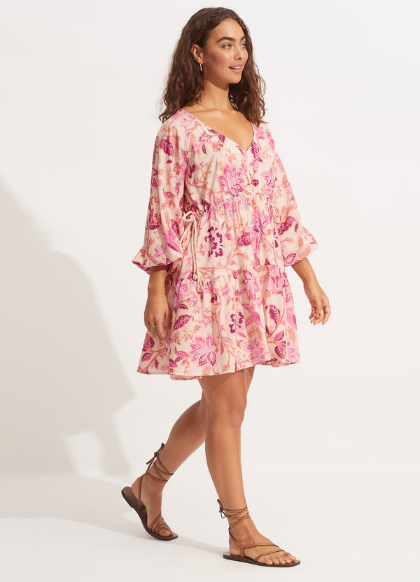Seafolly Silk Road Tier Mini Dress - Parfait Pink