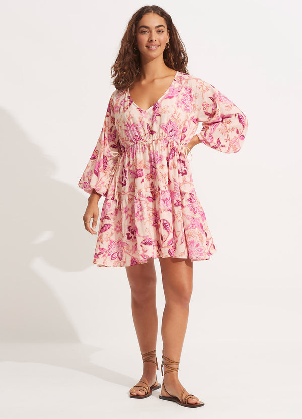 seafolly Silk Road Tier Mini Dress - Parfait Pink