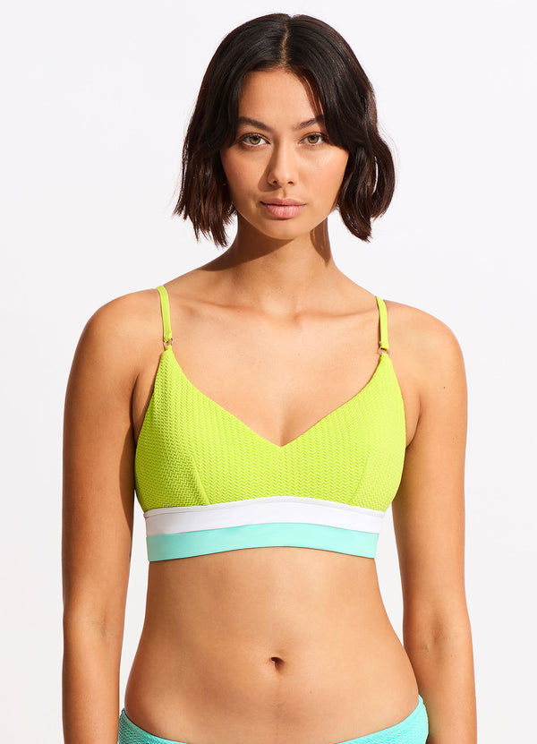 Seafolly Slice Of Splice Bralette - Lime Burst