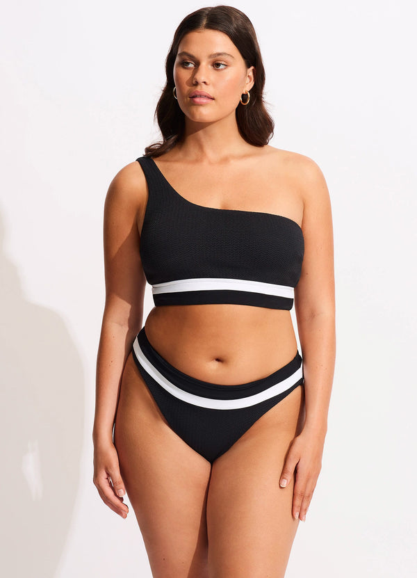 Seafolly Slice Of Splice One Shoulder Top - White