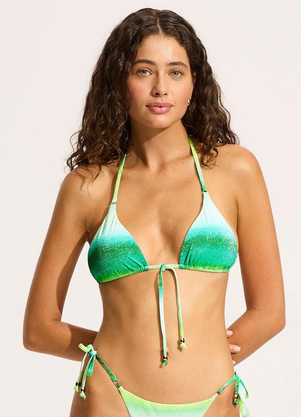 Seafolly Spectrum Slide Triangle Bikini Top - Jade