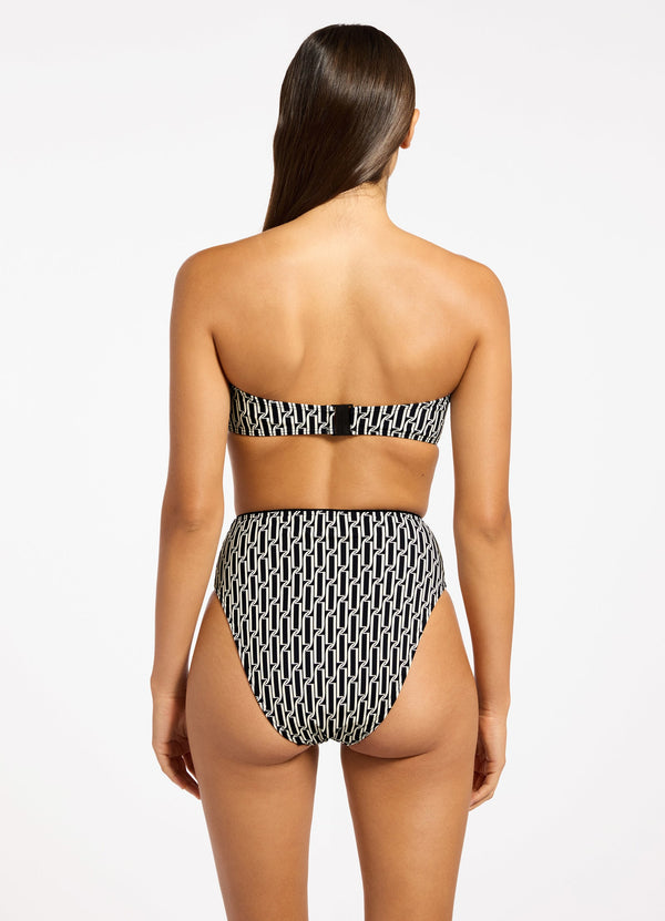 Seafolly Spring Geo U Trim Bandeau Bikini Top