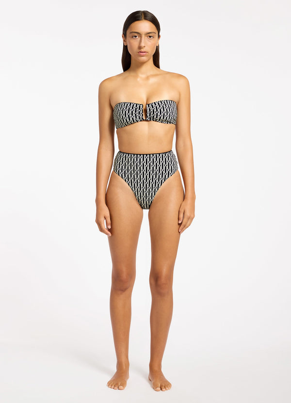 Seafolly Spring Geo U Trim Bandeau Bikini Top