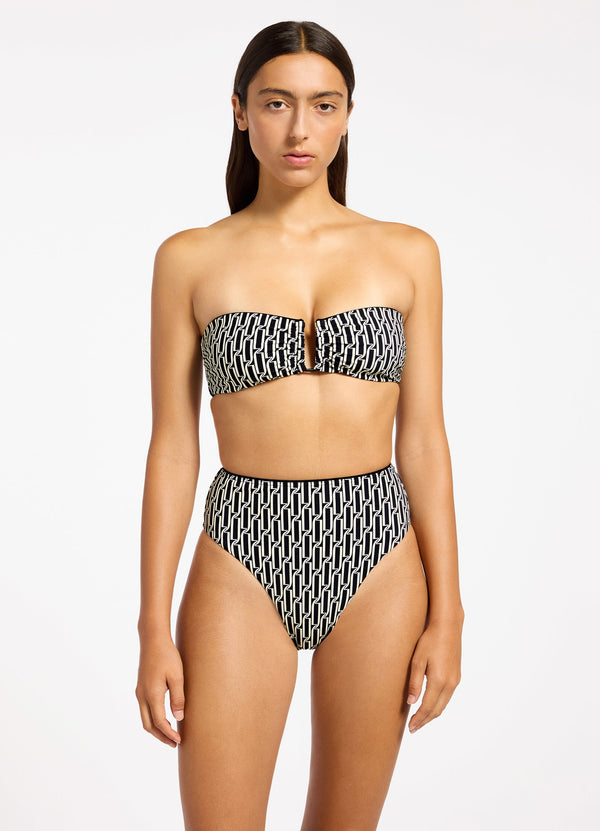 seafolly Spring Geo U Trim Bandeau Bikini Top