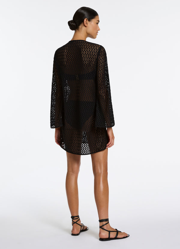 Seafolly Stretch Lace Kaftan - Black