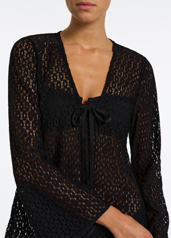 Seafolly Stretch Lace Kaftan - Black