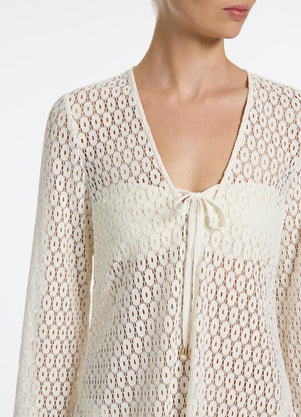 Seafolly Stretch Lace Kaftan - Cream