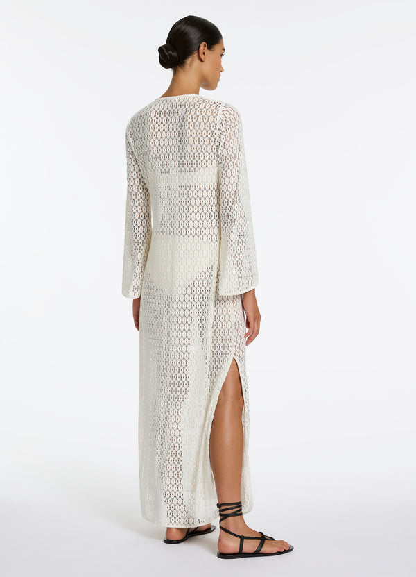 Seafolly Stretch Lace Maxi Kaftan - Cream