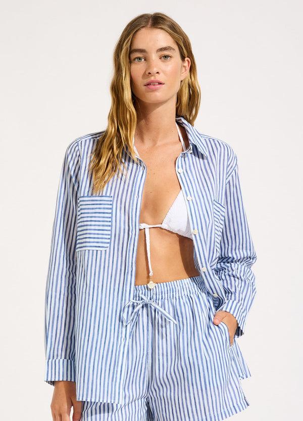 Seafolly Stripe Beach Shirt