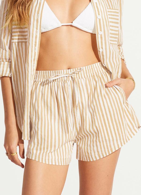 Seafolly Stripe Beach Short - Natural