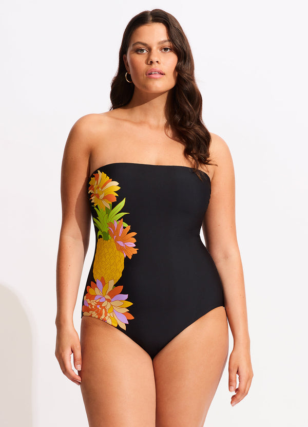 Seafolly Summer Salt Bandeau One Piece - Black