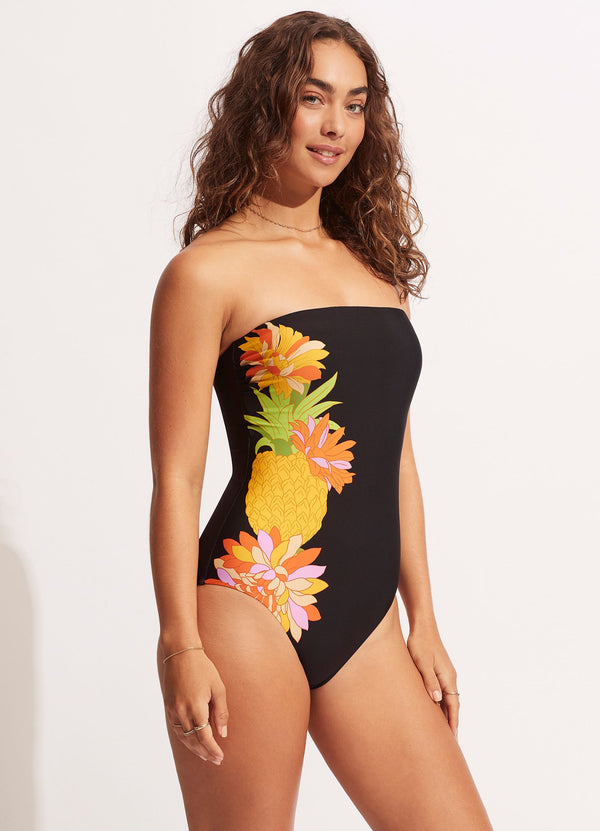 Seafolly Summer Salt Bandeau One Piece - Black