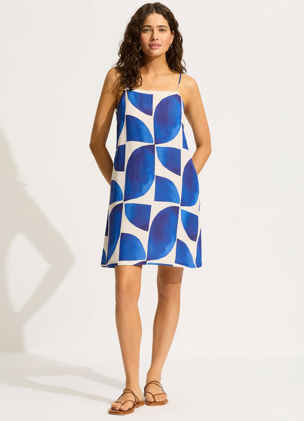 seafolly Sunray Bandeau Mini Dress - Ultramarine