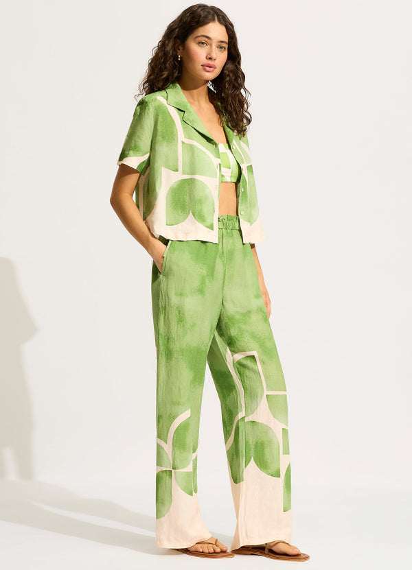 Seafolly Sunray Drawstring Pant - Sage