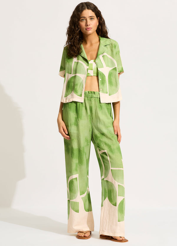 seafolly Sunray Drawstring Pant - Sage