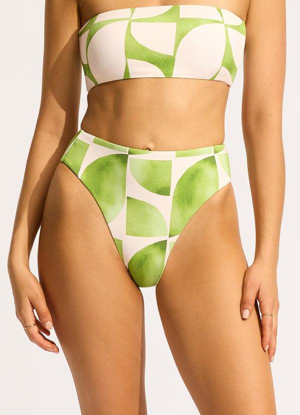 Seafolly Sunray High Rise Bikini Bottom - Sage