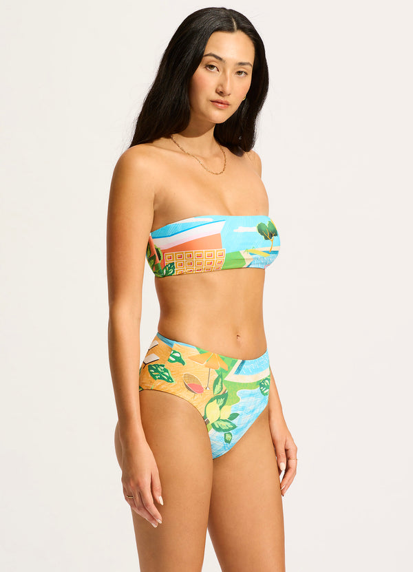 Seafolly Sunset Bandeau Bikini Top - Turquoise